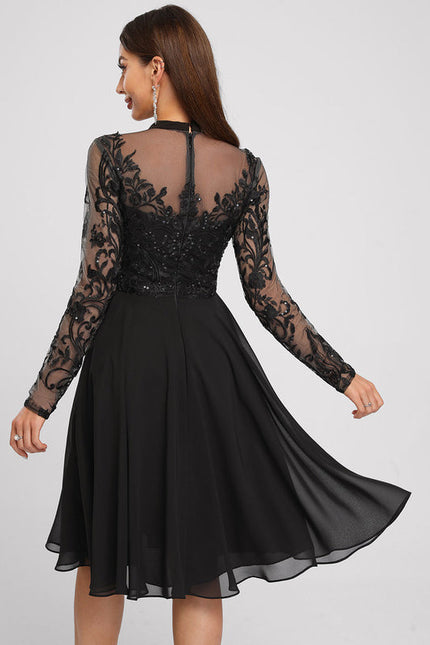 Robe Cocktail Aérienne Argentée - gallery 1