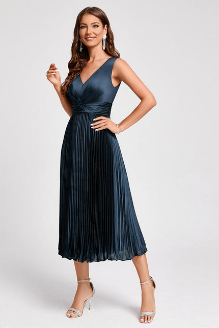 Robe Cocktail Satinée Ondulée - gallery 4