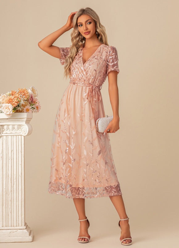 Robe De Cocktail Tulle Et Dentelle - gallery 4