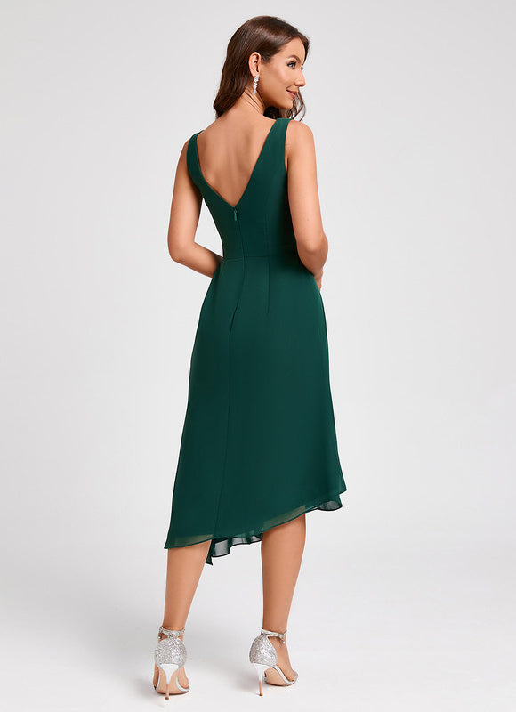 Robe Cocktail Mousseline Terracotta - gallery 2