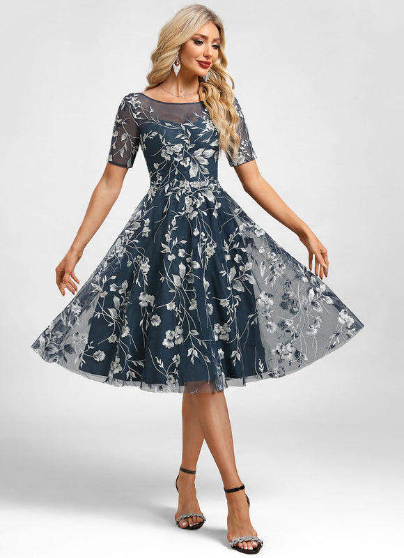 Robe Cocktail Florale Tulle - gallery 3