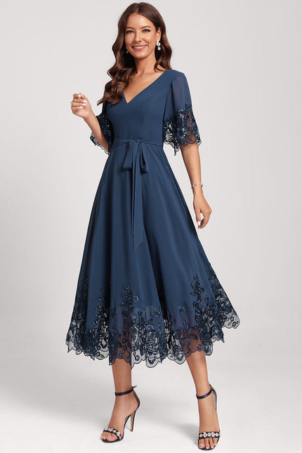 Robe Cocktail Mousseline Nocturne - gallery 1