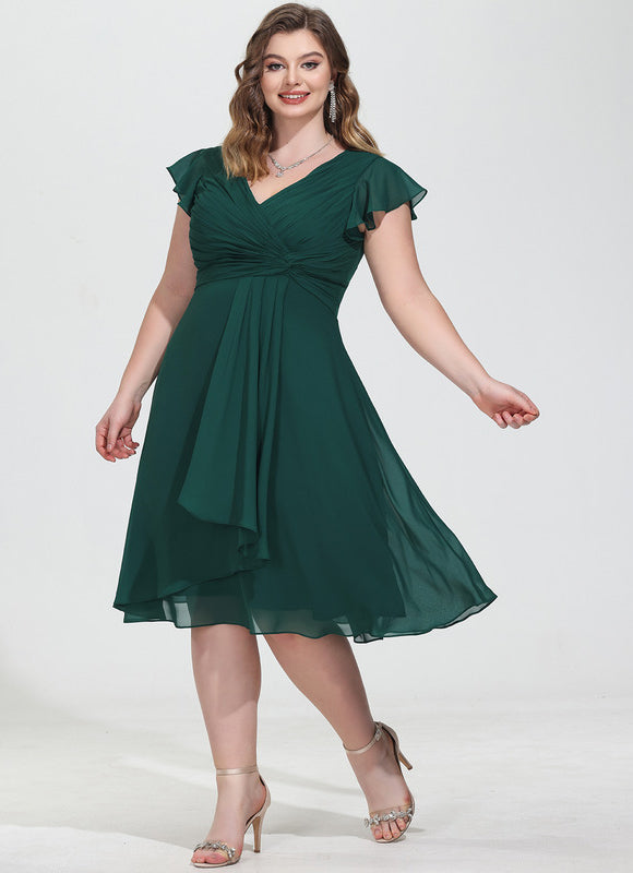 Robe Cocktail Mousseline Asymétrique - gallery 5