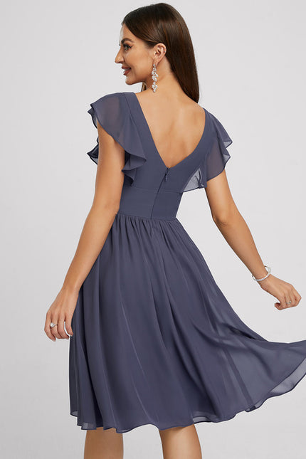 Robe Cocktail Mousseline Émeraude - gallery 2