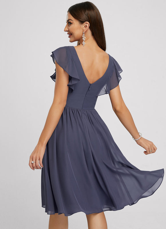 Robe Cocktail Mousseline Émeraude - gallery 2