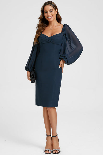 Robe Cocktail Élégante Marine - gallery 1