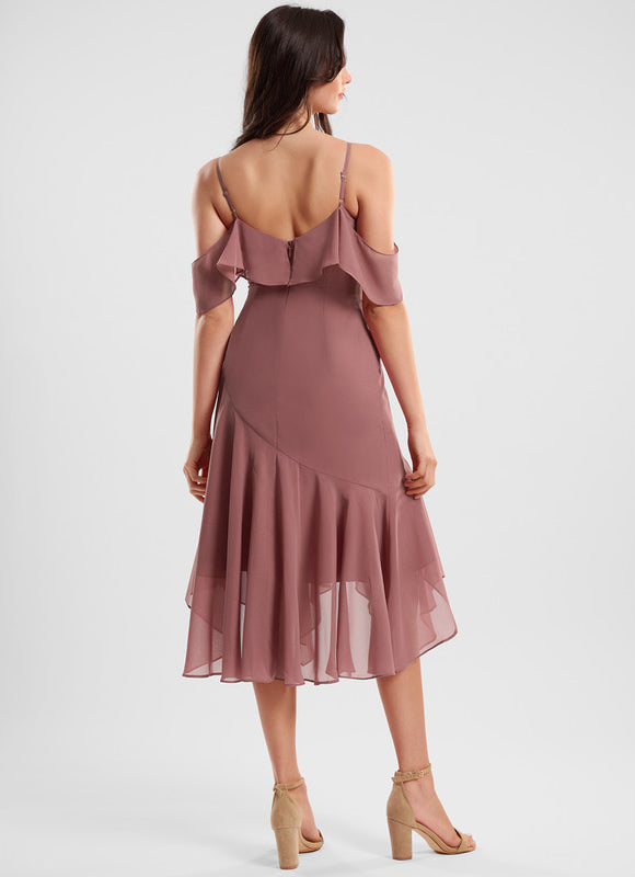 Robe Cocktail Fluide Vert Pâle - gallery 4