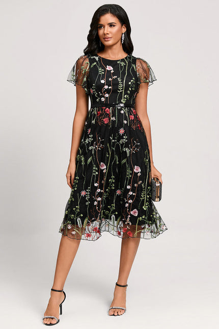 Robe Cocktail Florale Éthérée - gallery 1