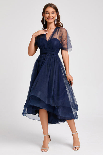 Robe Cocktail Tulle Asymétrique - gallery 5