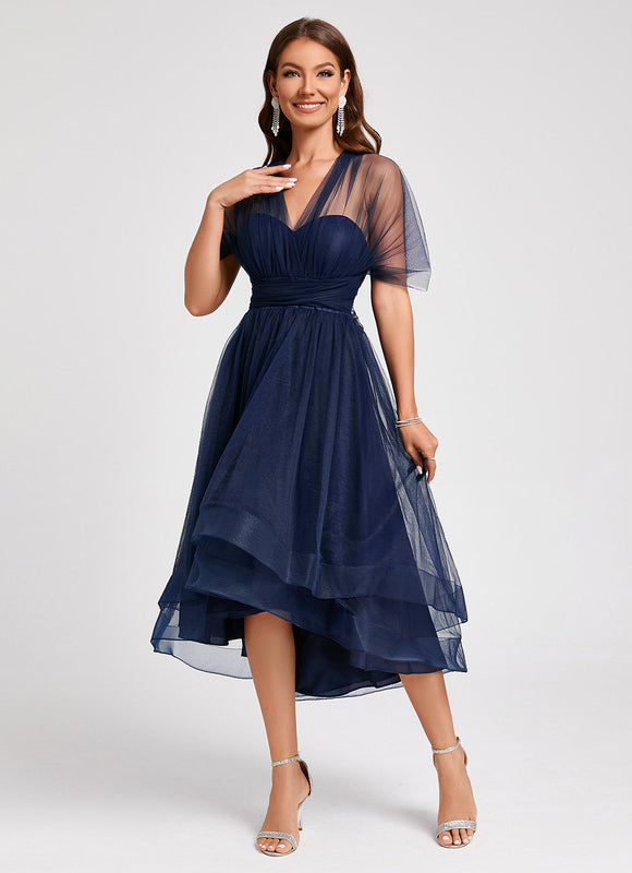 Robe Cocktail Tulle Asymétrique - gallery 5