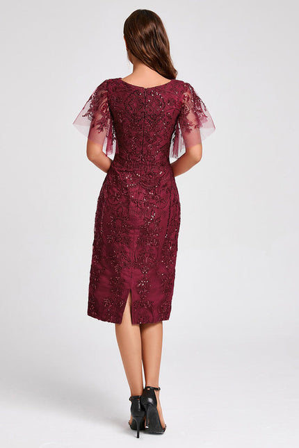 Robe Cocktail Étoilée Bordeaux - gallery 5