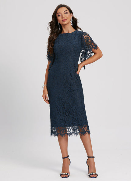 Robe Cocktail Nuit Marine Élégante