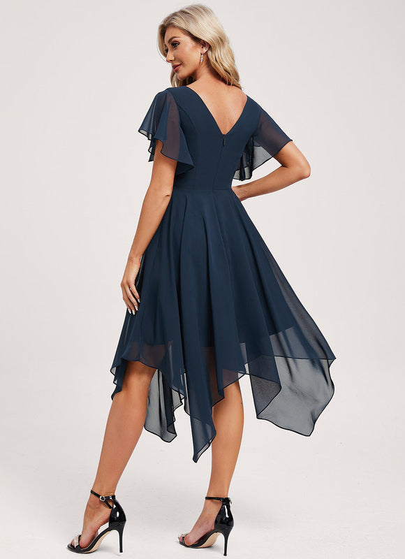 Robe Cocktail Fluide Vert Pâle - gallery 4