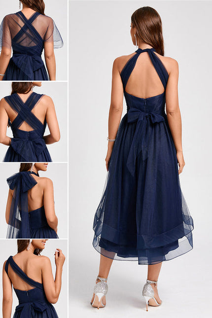 Robe Cocktail Tulle Asymétrique - gallery 1