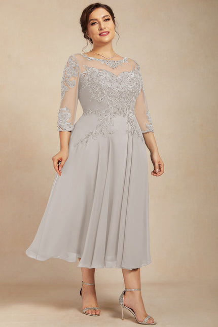 Robe Cocktail Grise Élégante - gallery 9
