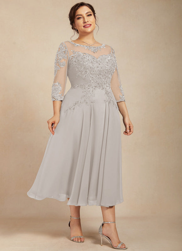 Robe Cocktail Grise Élégante - gallery 9