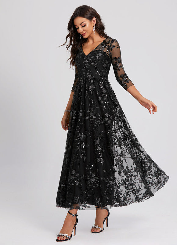 Robe Cocktail Noir Étoilé Chic - gallery 2