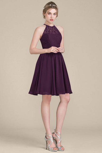 Robe Cocktail Bordeaux Dentelle