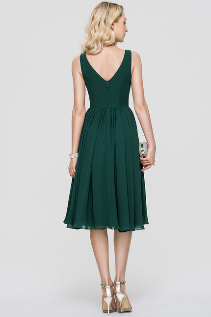 Robe Cocktail Mousseline Asymétrique - gallery 1