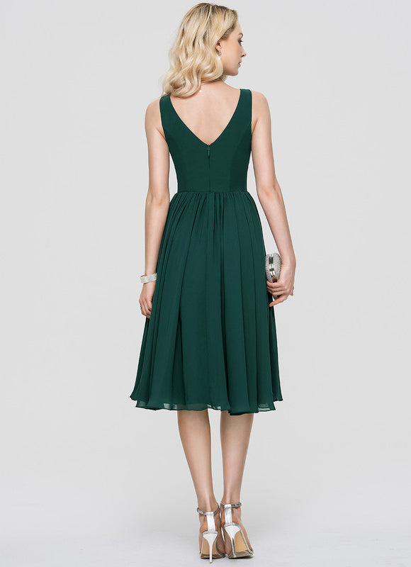 Robe Cocktail Mousseline Asymétrique - gallery 1