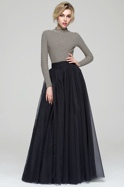 Robe Cocktail Noir Éthéré - gallery 1