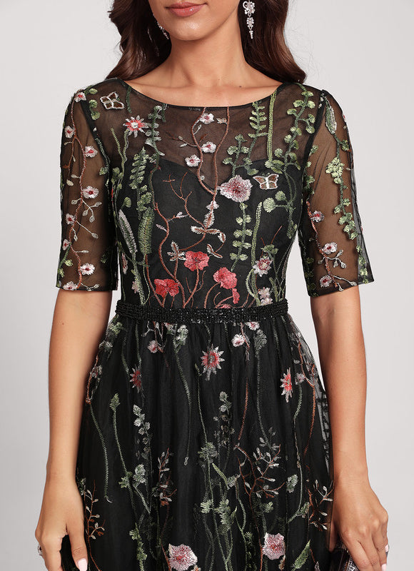 Robe Cocktail Florale Éthérée - gallery 4