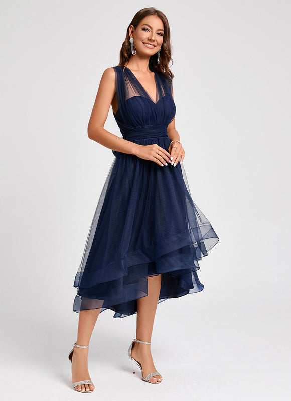 Robe Cocktail Tulle Asymétrique - gallery 3