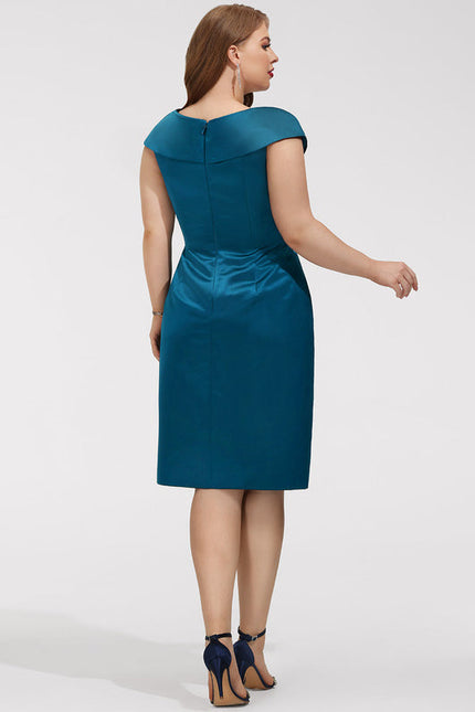 Robe Cocktail Satin Émeraude Chic - gallery 6