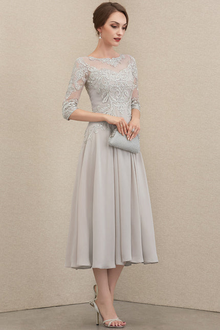 Robe Cocktail Grise Élégante