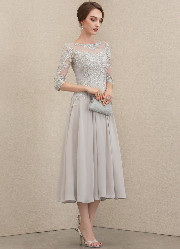Robe Cocktail Grise Élégante