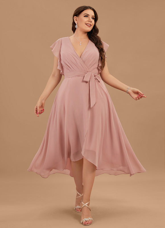Robe Cocktail Fluide Vert Pâle - gallery 7