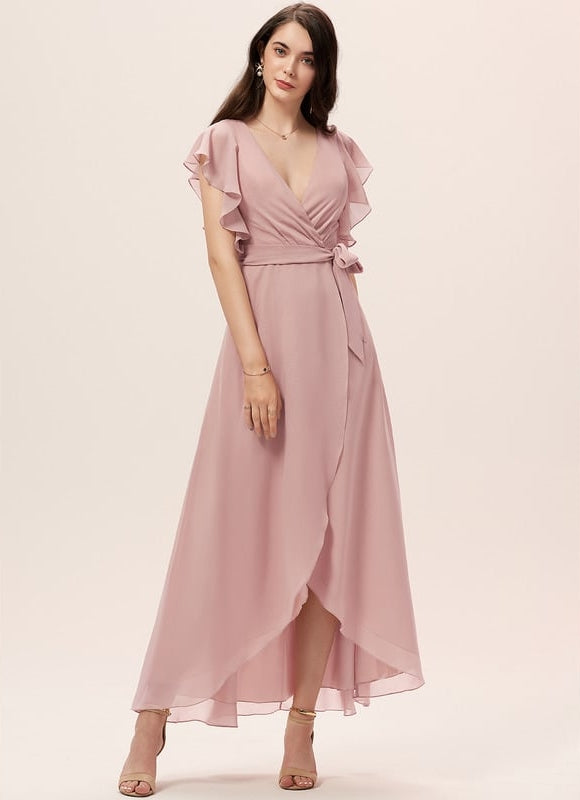Robe Cocktail Fluide Vert Pâle - gallery 1