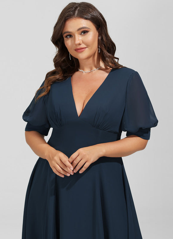 Robe Cocktail Flottante Saphir - gallery 9