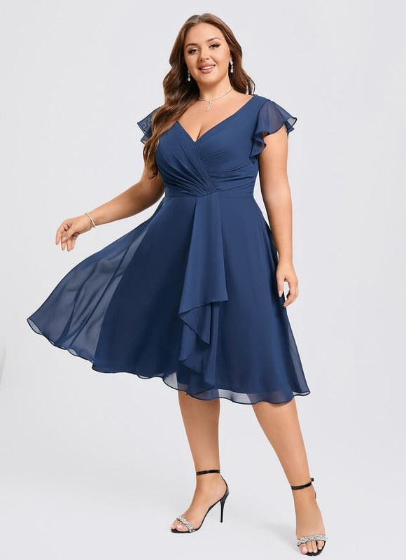 Robe Cocktail Mousseline Émeraude - gallery 6