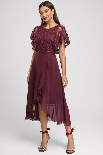 Robe Cocktail Violet Flottant - gallery 3