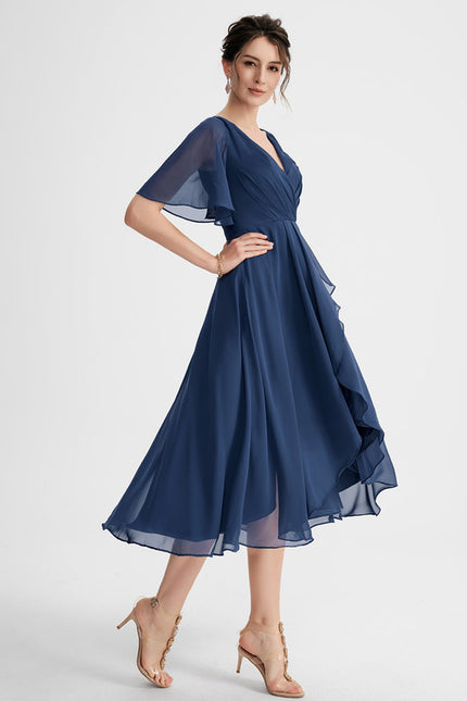 Robe Cocktail Fluide Vert Pâle - gallery 4