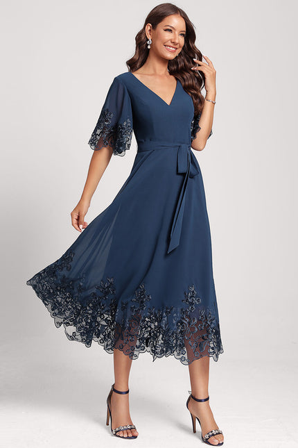 Robe Cocktail Mousseline Nocturne - gallery 3