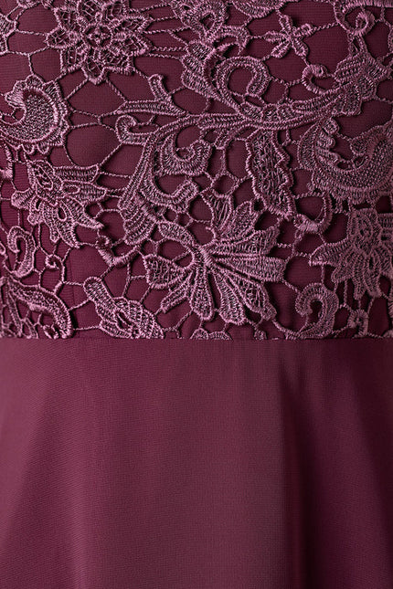 Robe Cocktail Bordeaux Dentelle - gallery 5