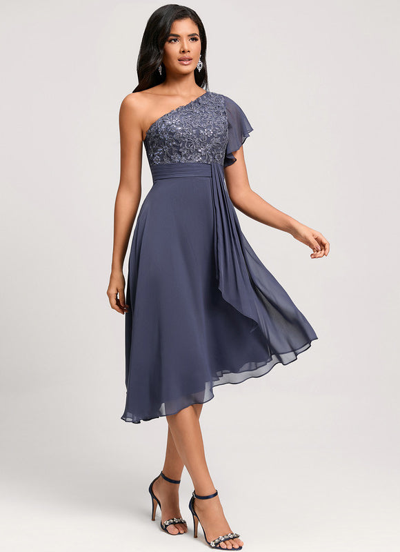 Robe Cocktail Chiffon Fluide - gallery 5