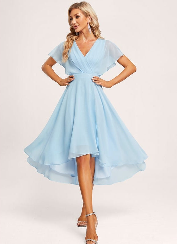 Robe Cocktail Fluide Vert Pâle