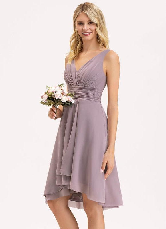 Robe Cocktail Fluide Vert Pâle - gallery 2