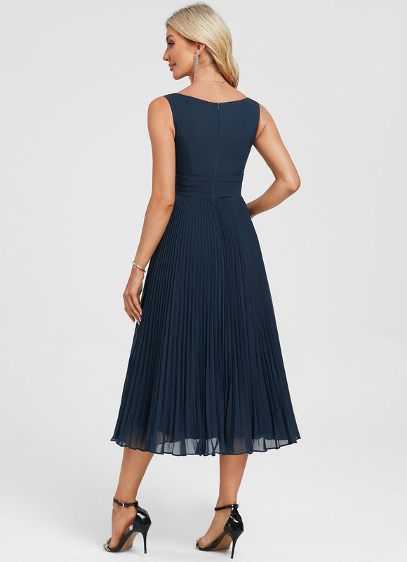 Robe Cocktail Flottante Saphir - gallery 6