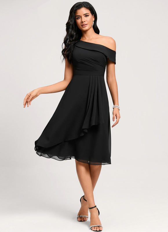 Robe Cocktail Chiffon Fluide - gallery 2