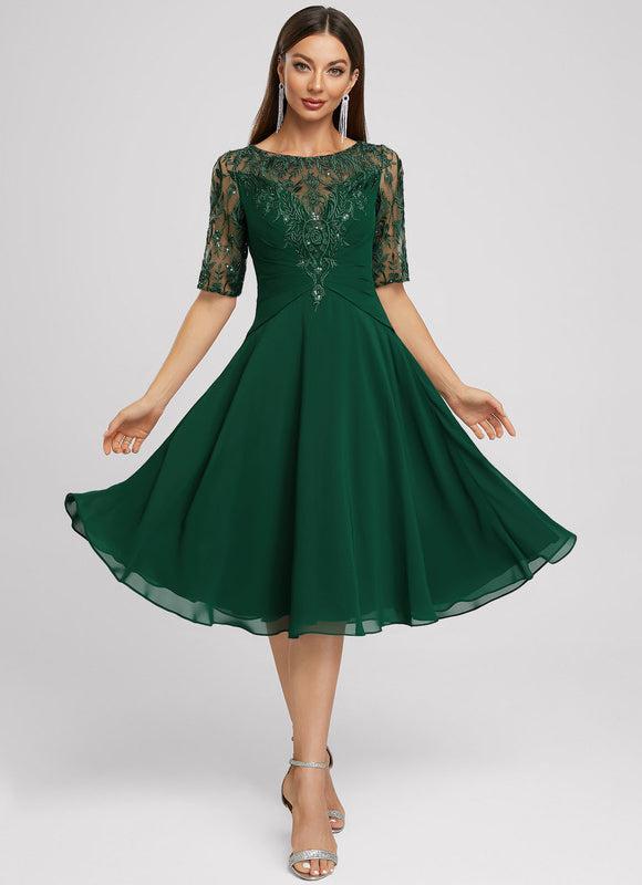 Robe Cocktail Col Bateau - gallery 3