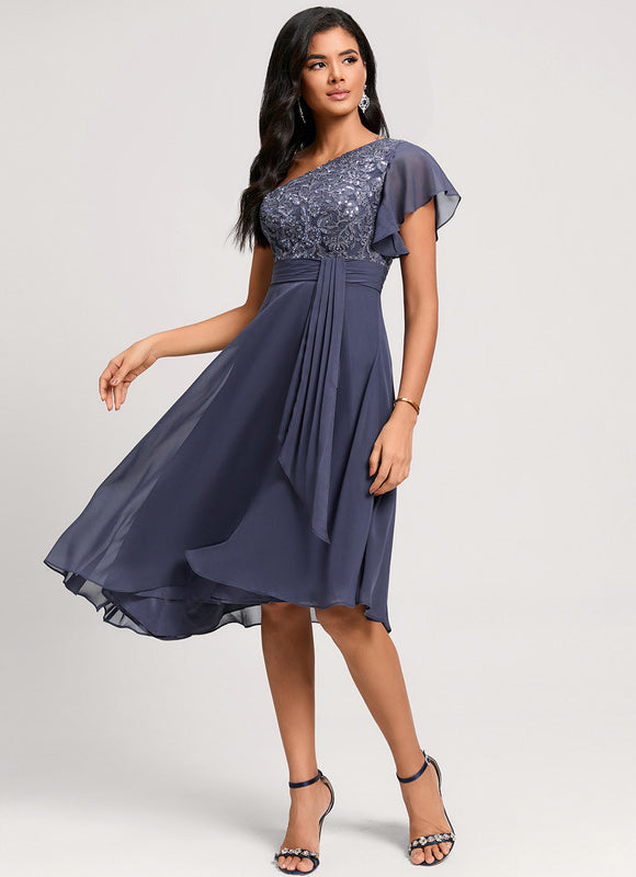 Robe Cocktail Chiffon Fluide