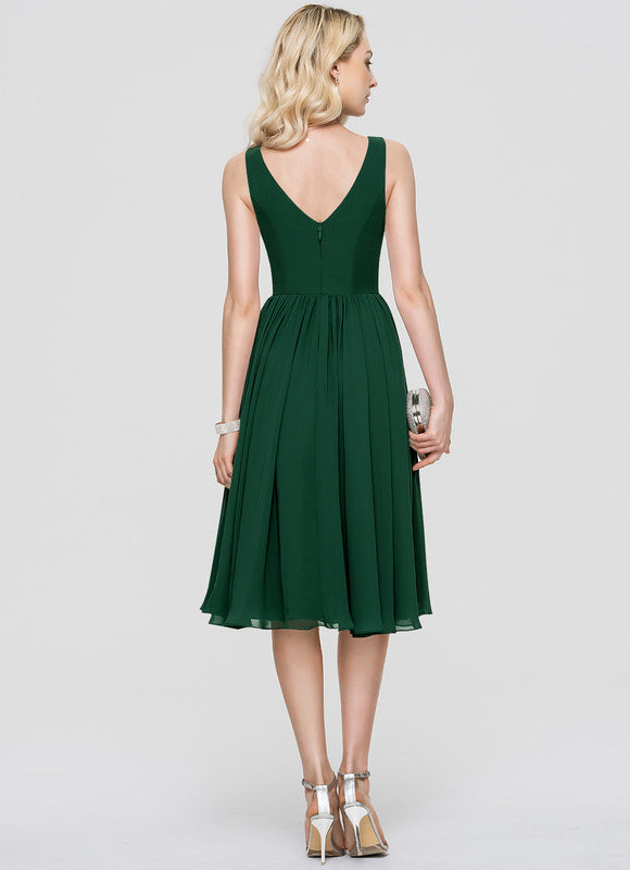Robe Cocktail Mousseline Asymétrique - gallery 6