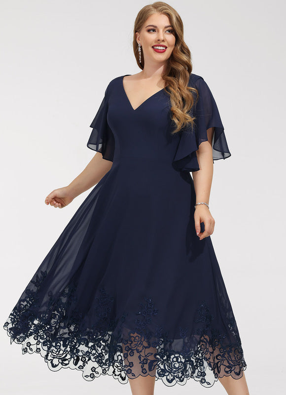 Robe Cocktail Mousseline Nocturne - gallery 7
