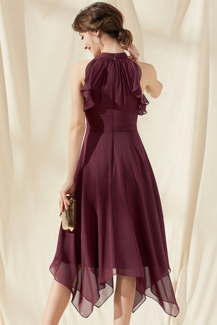 Robe Cocktail Aérienne Bordeaux - gallery 1