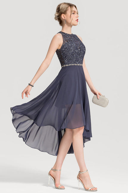 Robe Cocktail Éclat Vert Satiné - gallery 1