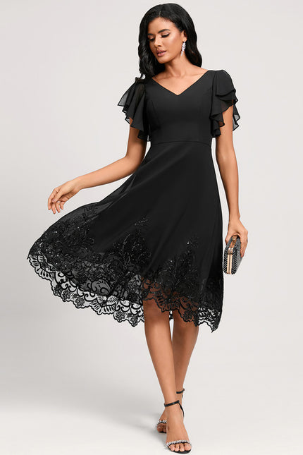 Robe Cocktail Noire Élégante - gallery 2